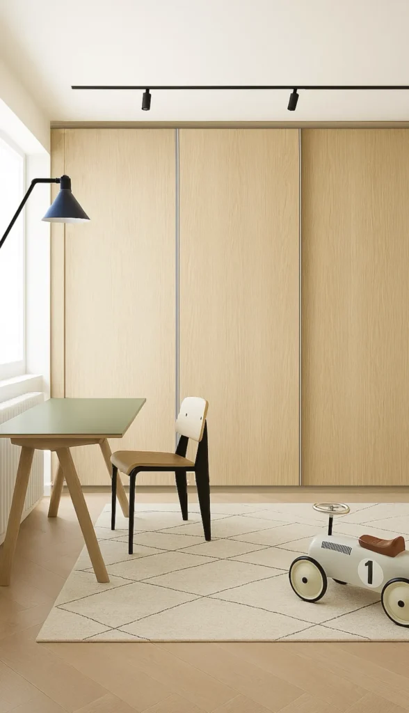 Schuifdeurkast op maat met houten schuifdeuren van vloer tot plafond
